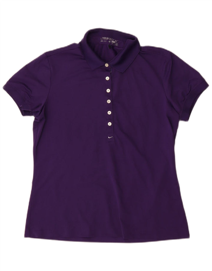Nike Womens Dri Fit Polo Shirt UK 12/14 Medium Purple Polyester