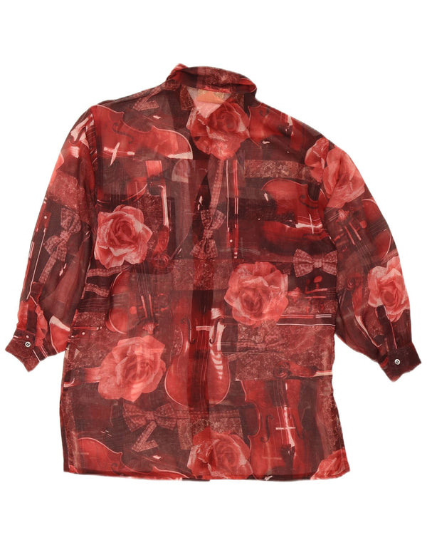 Penny Black Womens Shirt Blouse UK 8 Small Red Floral Polyester