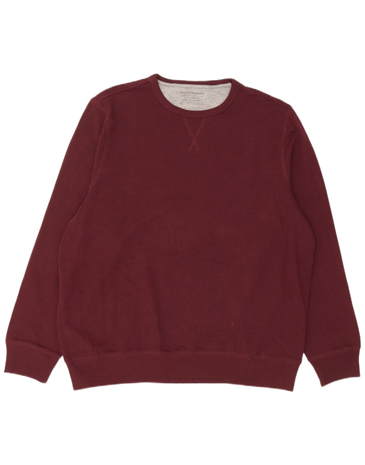 Marks & Spencer Mens Regular Fit Sweatshirt Jumper 2XL Burgundy Cotton