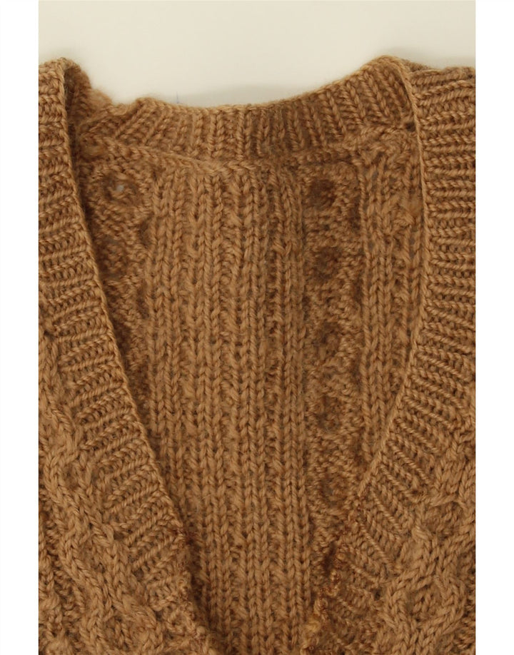 VINTAGE Womens V-Neck Jumper Sweater UK 12 Medium Brown Vintage Vintage and Second-Hand Vintage from Messina Hembry 