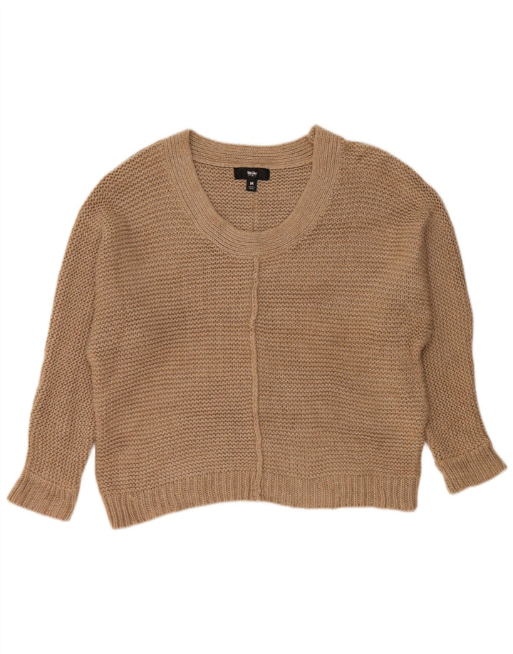 MOSSIMO Maglione oversize da donna con scollo a barca UK 14 Beige medio