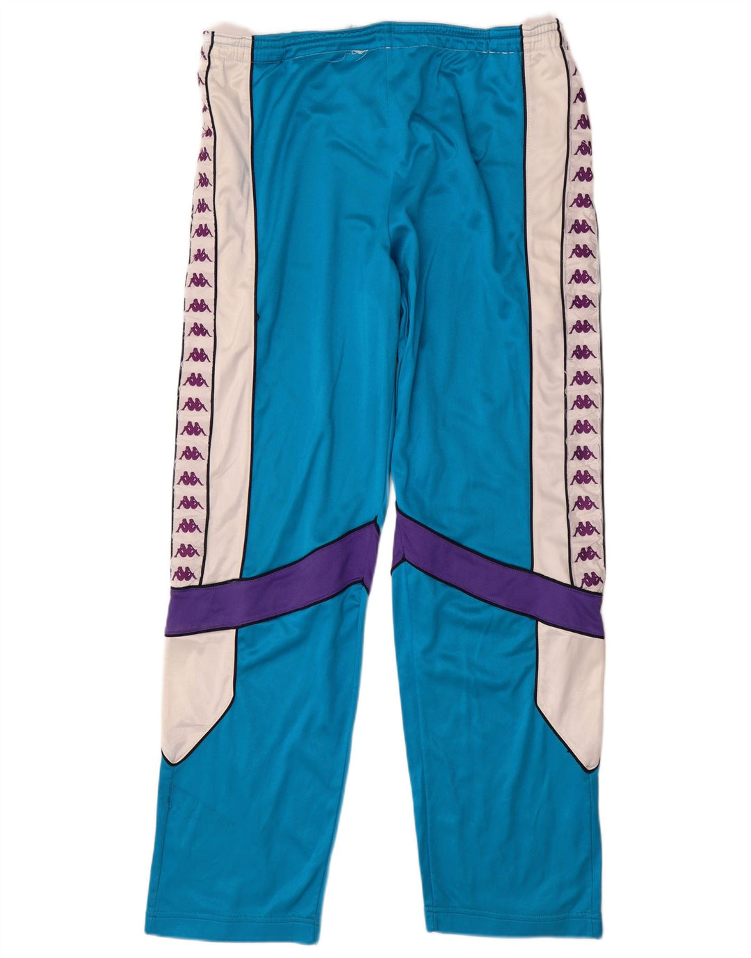 Kappa Mens Graphic Tracksuit Trousers Large  Blue Colourblock Triacetate