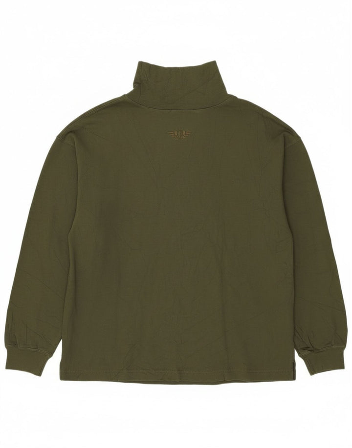 Dockers Womens Top Long Sleeve UK 14 Medium Khaki Cotton