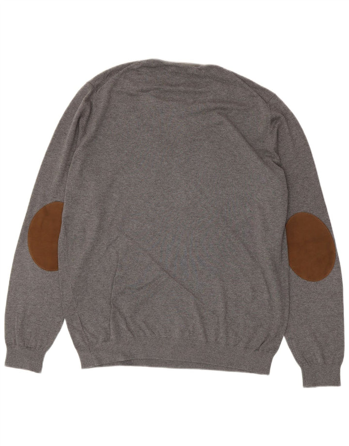 MASSIMO DUTTI Mens Crew Neck Jumper Sweater XL Grey Cotton