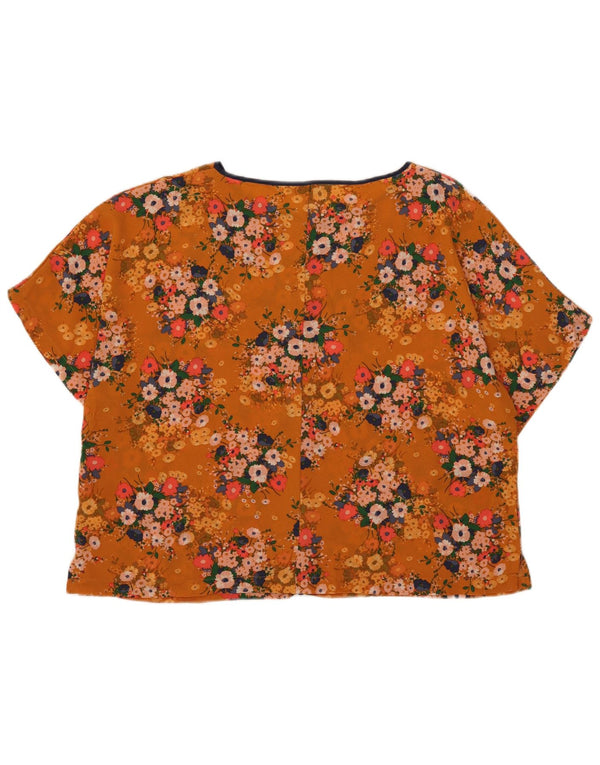Camicetta oversize da donna Marks & Spencer Top UK 18 XL Arancione floreale