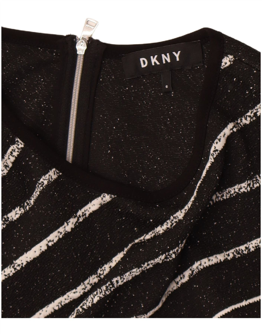 Dkny Womens Sleeveless Sheath Dress US 6 Medium Black Striped