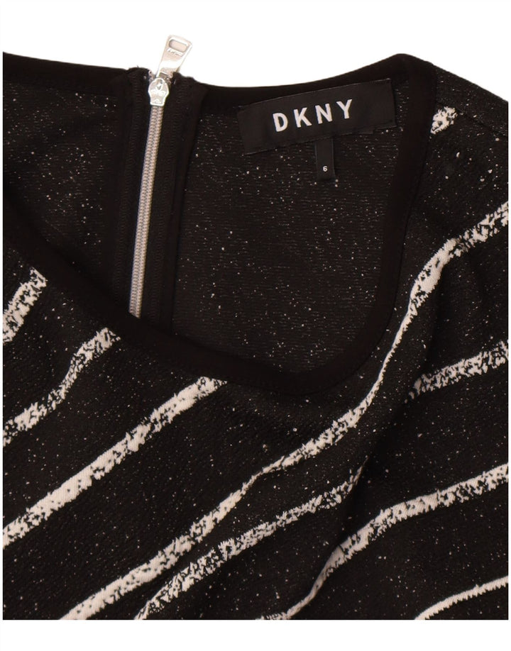 Dkny Womens Sleeveless Sheath Dress US 6 Medium Black Striped