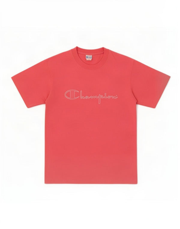 T-shirt grafica da uomo Champion Top in cotone rosa medio
