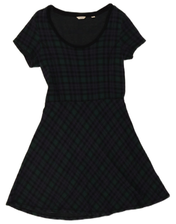 Abito a trapezio da donna Jack Wills UK 14 Grande cotone a quadri blu navy