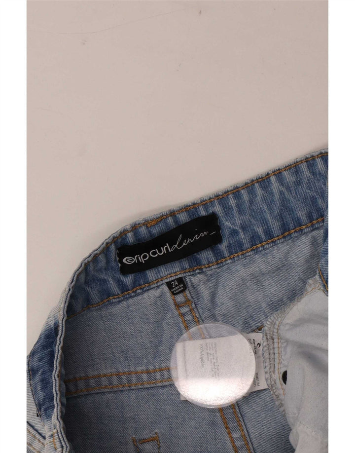 Rip Curl Womens Distressed Denim Shorts W24 XS Blue Cotton