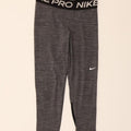 NIKE Womens Dri Fit Graphic Leggings UK 8 Small  Grey Flecked Polyester Vintage Nike and Second-Hand Nike from Messina Hembry 