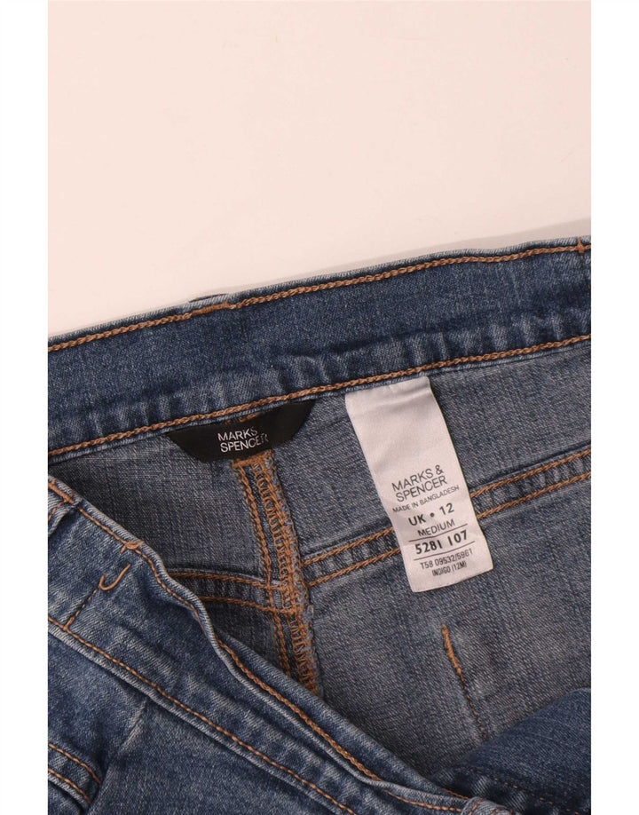 Marks & Spencer Womens Straight Jeans UK 12 Medium W30 L27 Blue Cotton