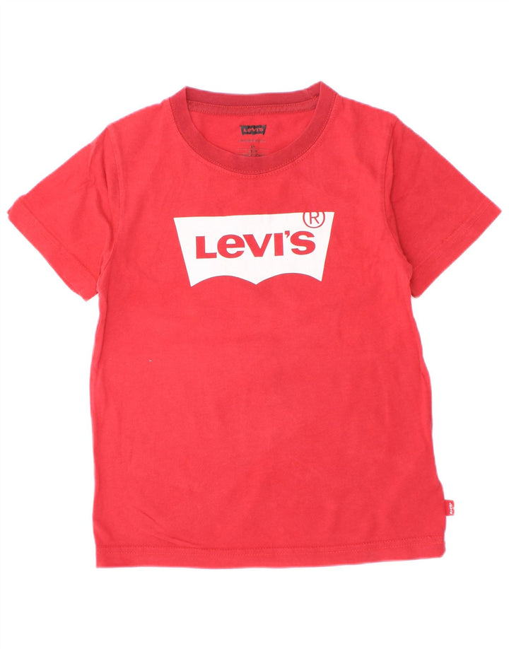 Levi's Boys Graphic T-Shirt Top 5-6 Years Red Cotton
