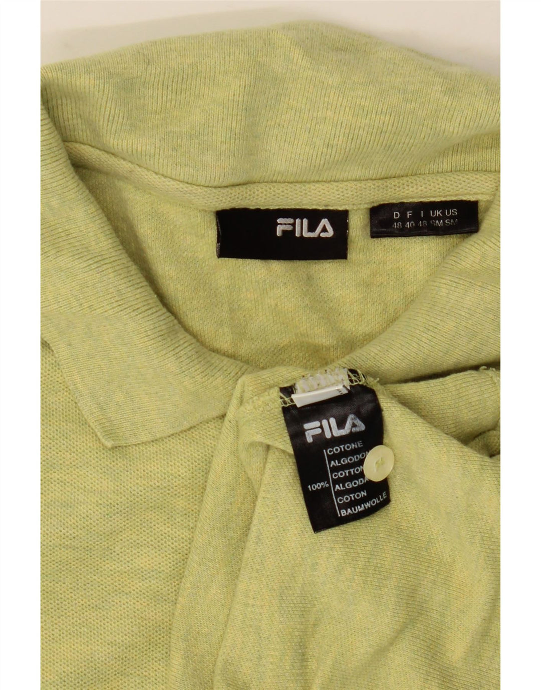 FILA Mens Polo Shirt Small Green Flecked Cotton