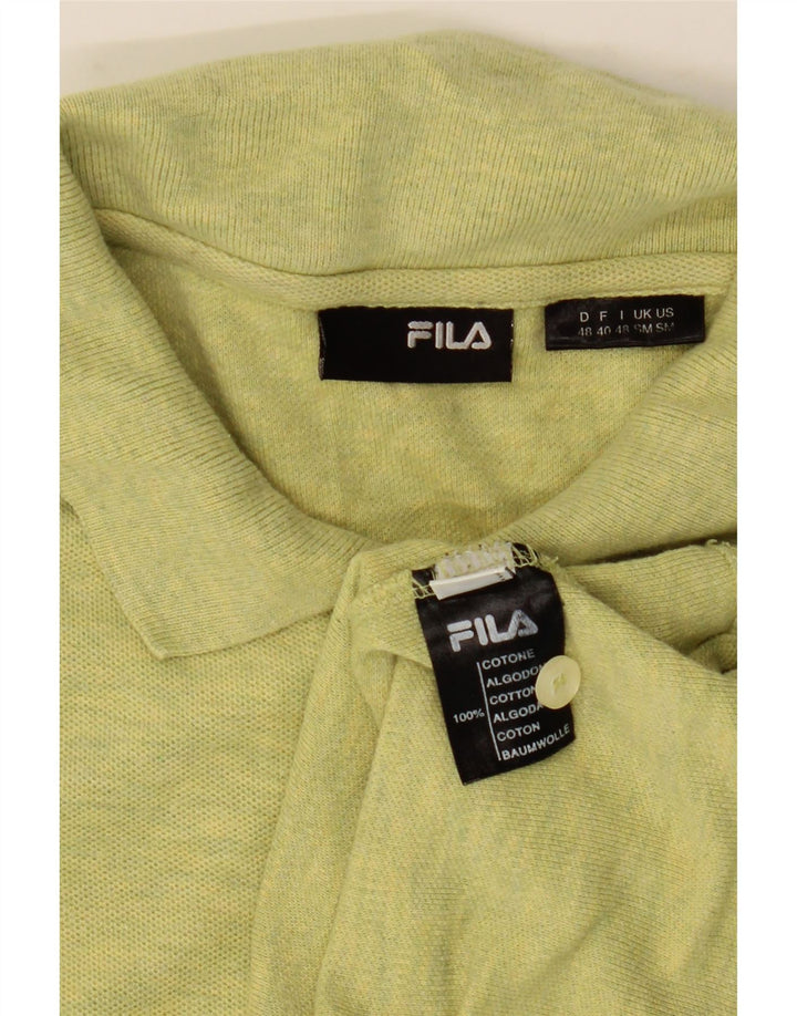 FILA Mens Polo Shirt Small Green Flecked Cotton