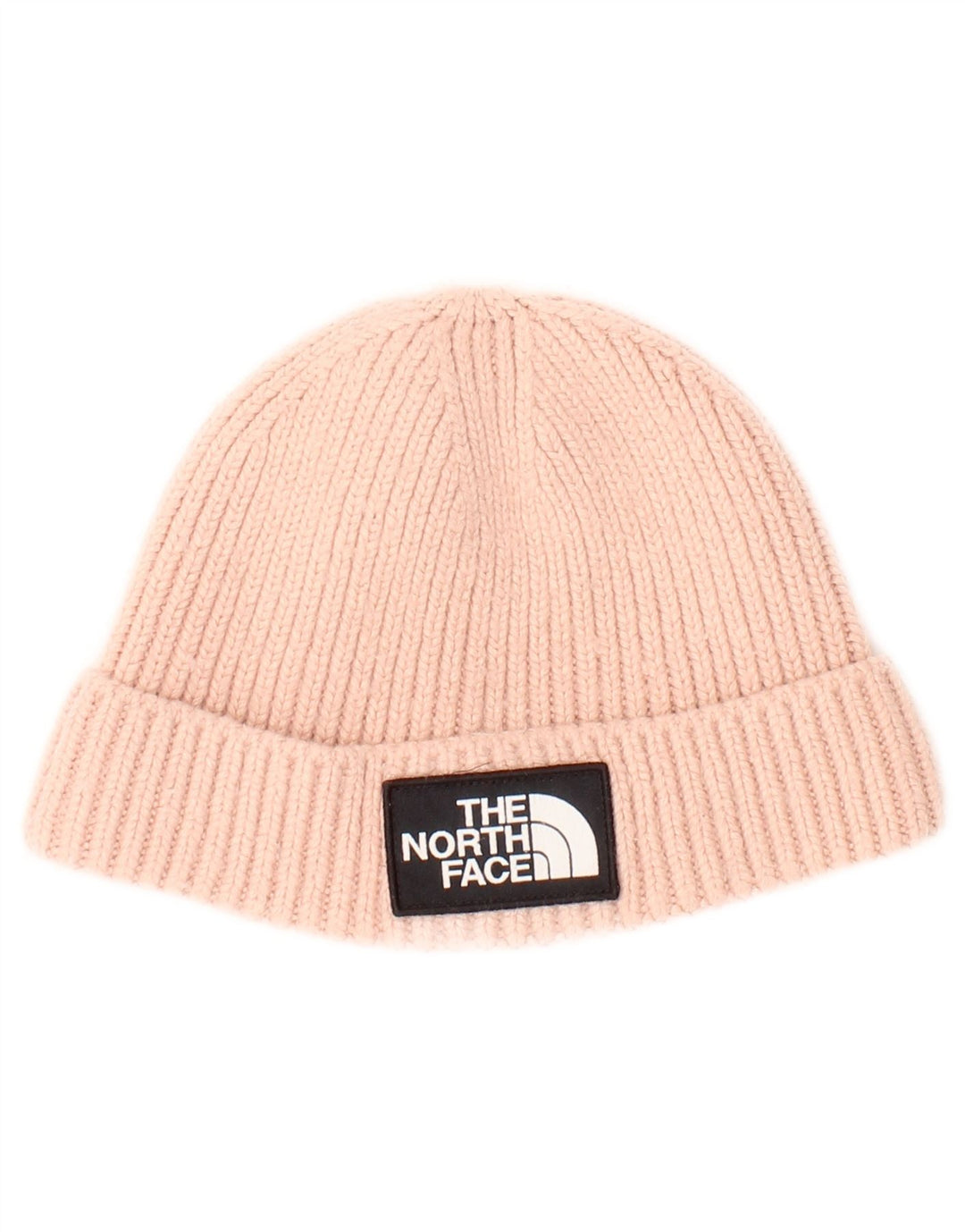The North Face Womens Graphic Knit Beanie Hat One Size Pink Acrylic