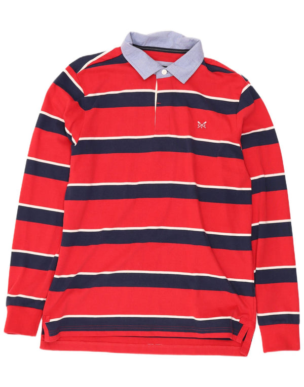 Besætningsbeklædning Langærmet rugby poloshirt til mænd Medium rødstribet bomuld