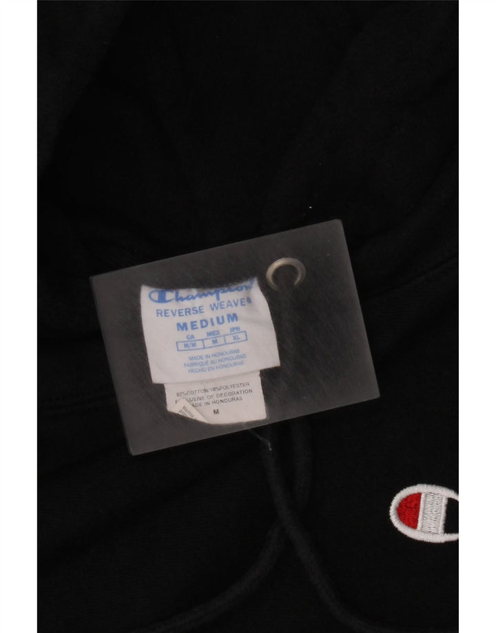 Champion Mens Reverse Weave Hoodie Jumper Medium Black Cotton