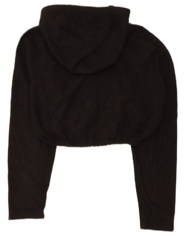 The North Face Womens Crop Hooded Fleece Jacket UK 16 Large Black Polyester