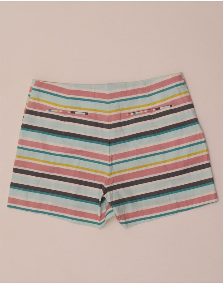 OASIS Womens Chino Shorts UK 12 Medium W32 Multicoloured Striped Cotton