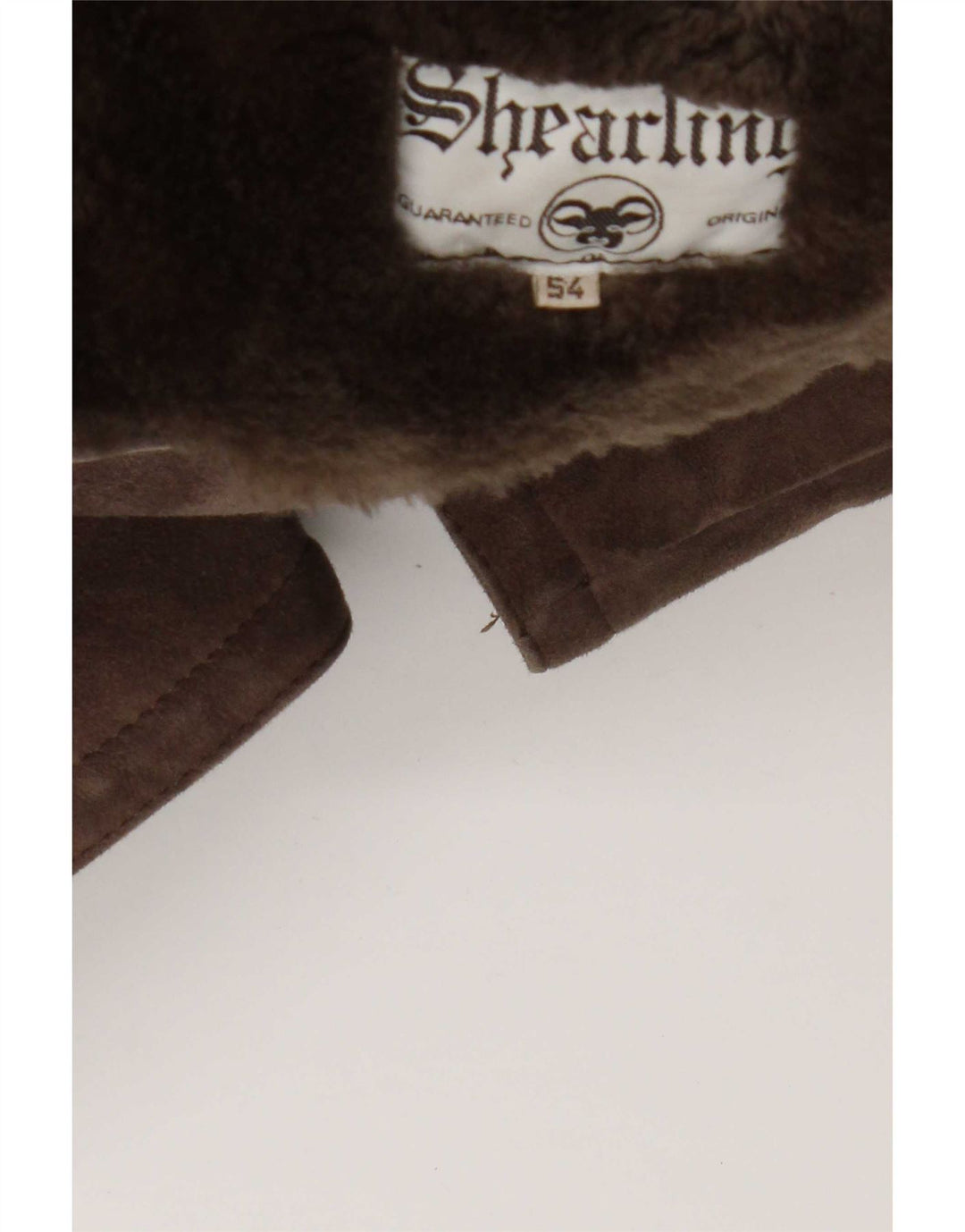 Vintage Mens Shearling Jacket IT 54 2XL Brown Shearling