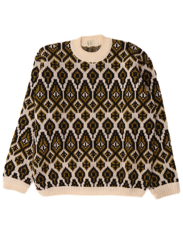 Vintage Dame Turtle Neck sweater Medium Off White Fair Isle