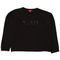 Guess Damen-Sweatshirt mit übergroßem, bauchfreiem Grafikmuster, Gr. 14, Schwarz