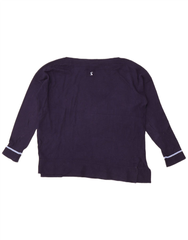 Joules Womens Oversized Sweatshirt Jumper UK 14 Large Navy Blue Cotton
