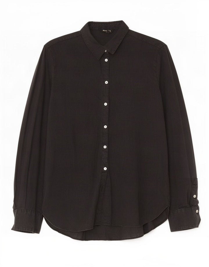 Massimo Dutti Chemise Femme EU 40 Lin Noir Moyen