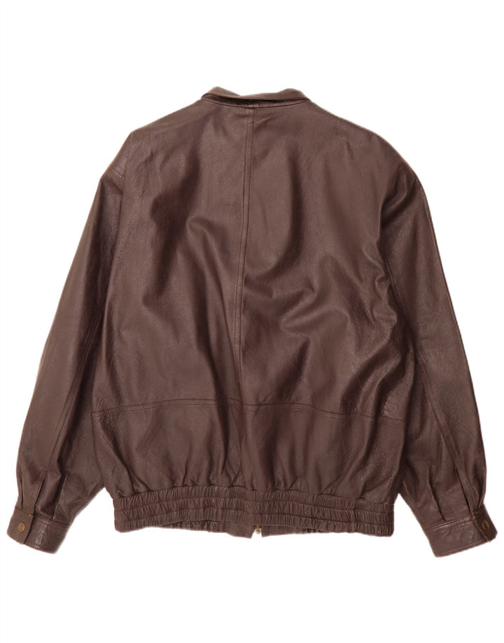 Giacca in pelle vintage da uomo UK 40 grande marrone