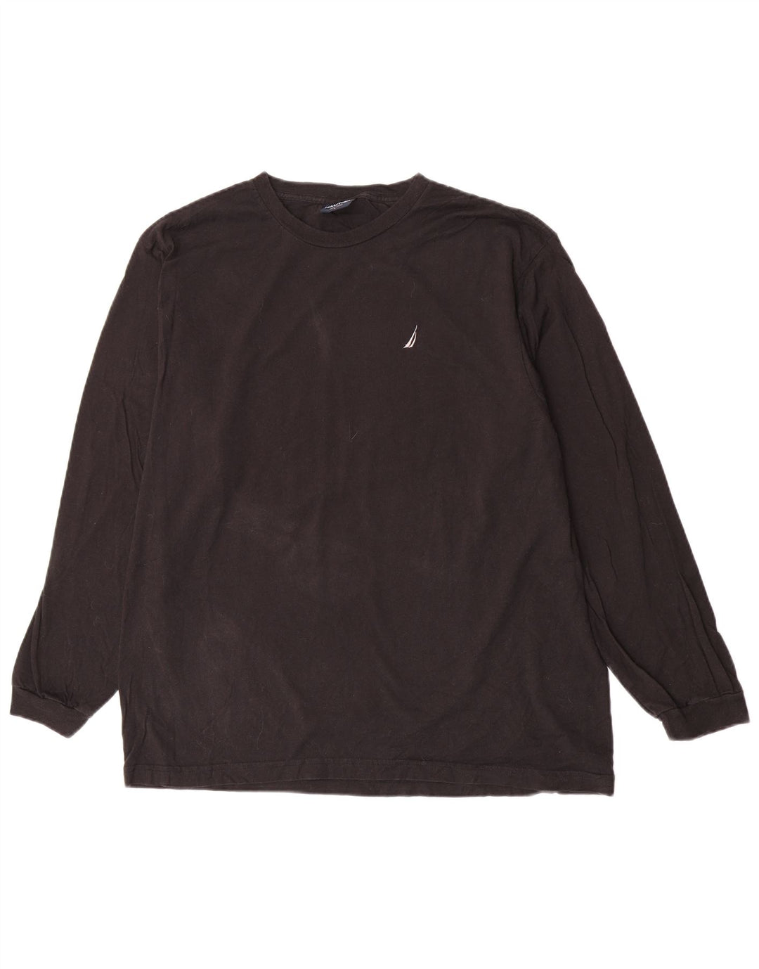 NAUTICA Mens Top Long Sleeve Large Black Cotton
