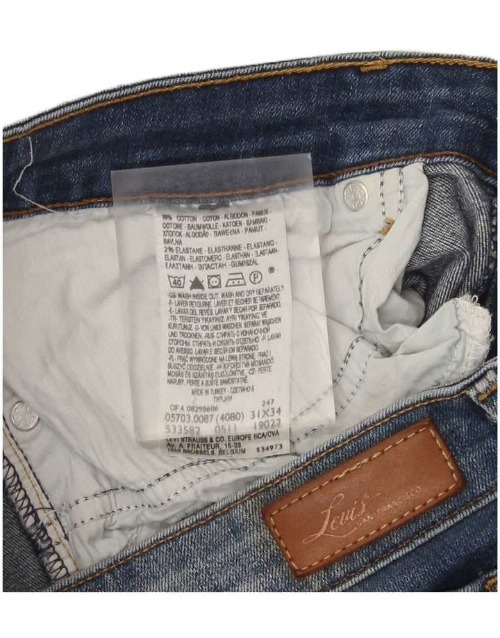 Levi's Damen Slim Jeans W31 L34 Blaue Baumwolle