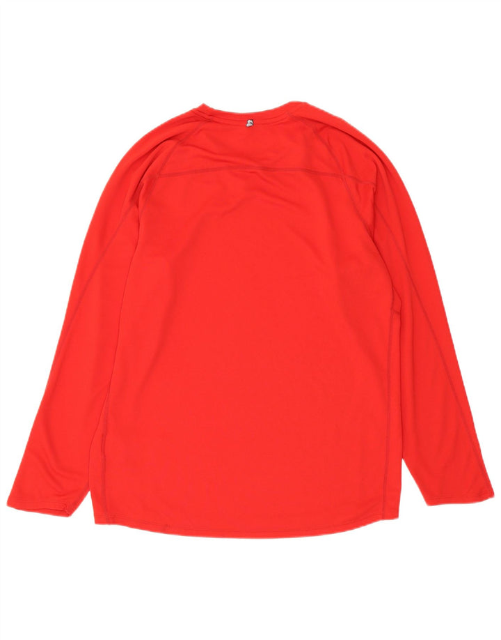 Top Nike Dri Fit da uomo a maniche lunghe, grande, in poliestere rosso