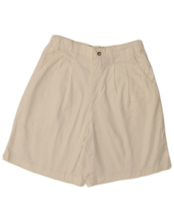 Pantaloncini casual con ancoraggio a vita alta da donna Lee US 12 Large W28 cotone bianco
