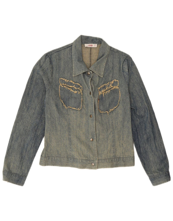 Leonor Womens Denim Jacket IT 44 Medium Blue Cotton