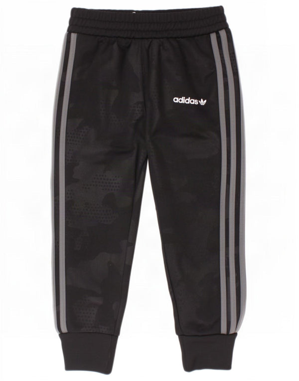 Adidas meninos calças de treino joggers 2-3 anos preto camuflagem poliéster