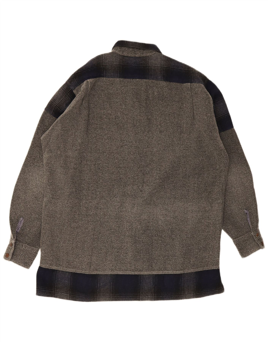Sisley Herre Overshirt Loose Fit Skjorte Lille Grå Colourblock Polyester