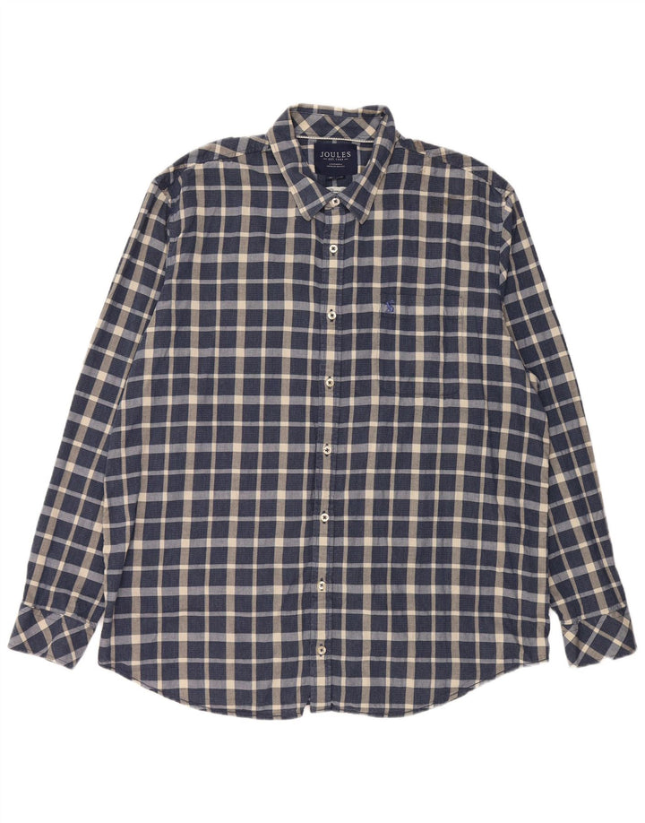 Camicia da uomo JOULES 2XL in cotone a quadri blu navy