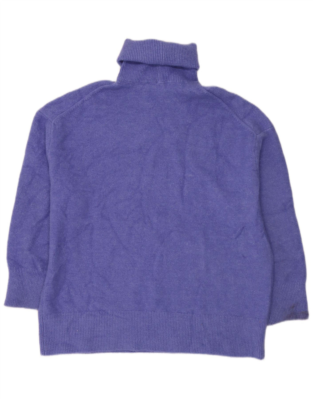 Zara Womens Oversized Roll Neck Jumper Sweater UK 14 Medium Blue Acrylic