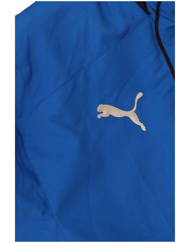Puma Manteau coupe-vent à capuche pour homme UK 38 Bleu moyen Colourblock