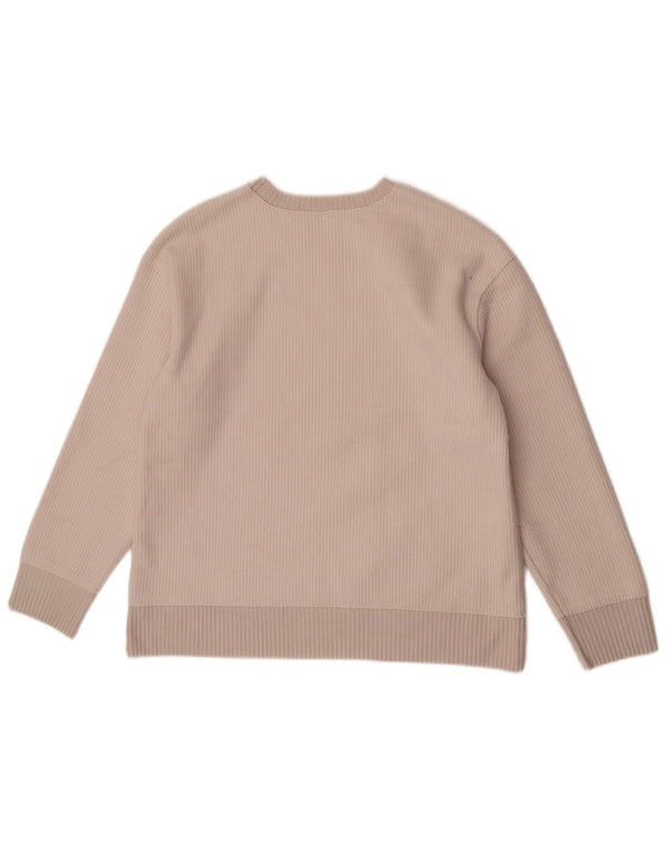 Maglione maglione girocollo oversize da donna Zara UK 10 piccolo bianco sporco