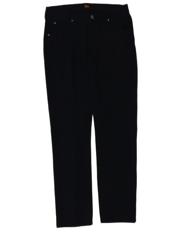 Lee Womens Rider Straight Casual Trousers W30 L30 Navy Blue Cotton