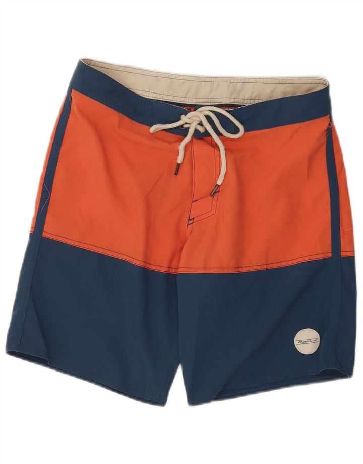 O'Neill Mens Swimming Shorts Medium  Orange Colourblock Polyester