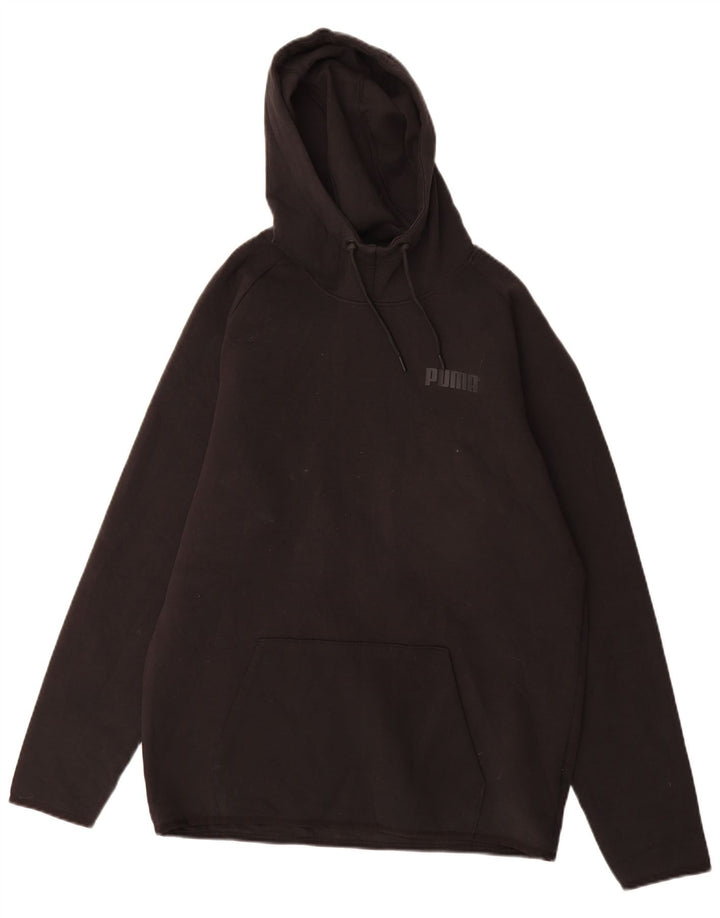 Puma Mens Hoodie Jumper Large Black Cotton