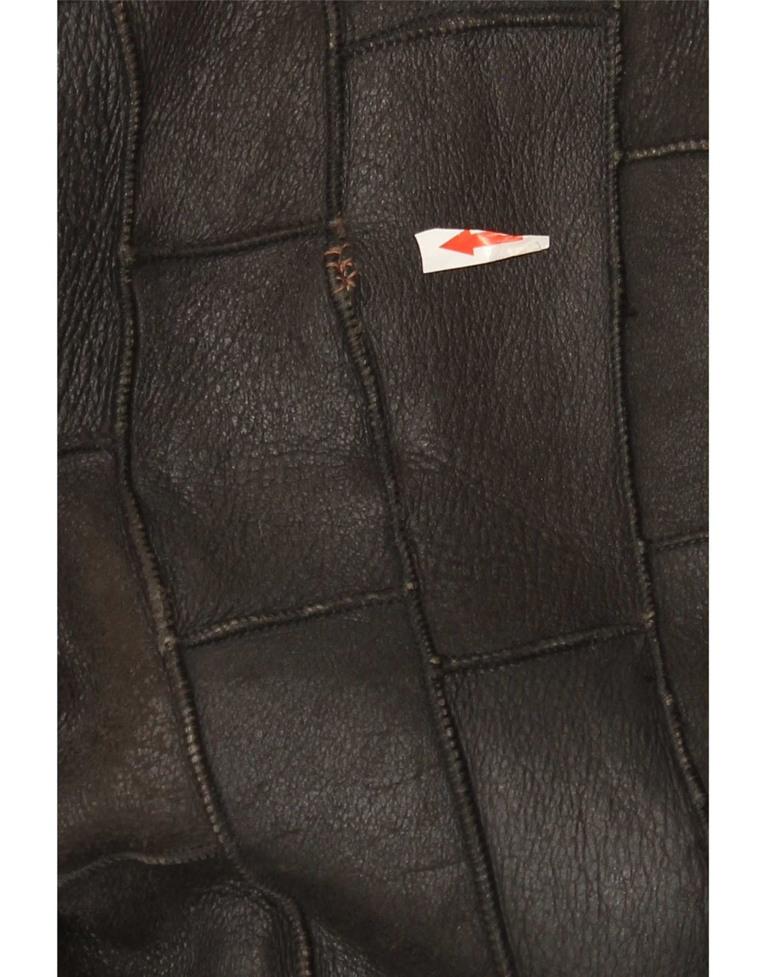 Giacca vintage in shearling da uomo UK 42 XL Patchwork marrone