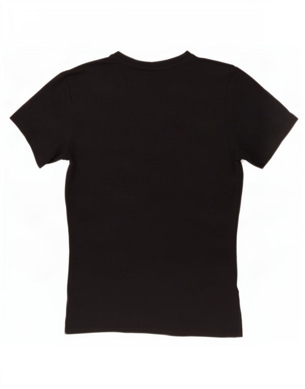 Nike Womens Dri Fit Slim Graphic T-Shirt Top UK 12 Noir Moyen Polyester