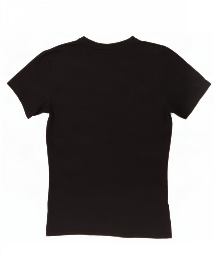 Nike Womens Dri Fit Slim Graphic T-Shirt Top UK 12 Noir Moyen Polyester