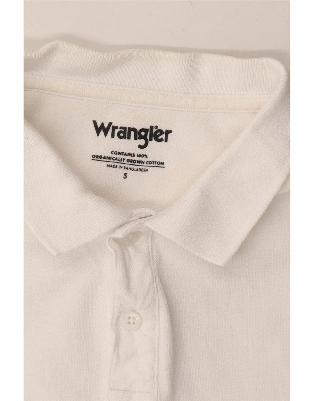 WRANGLER Mens Polo Shirt Small White Cotton Vintage Wrangler and Second-Hand Wrangler from Messina Hembry 