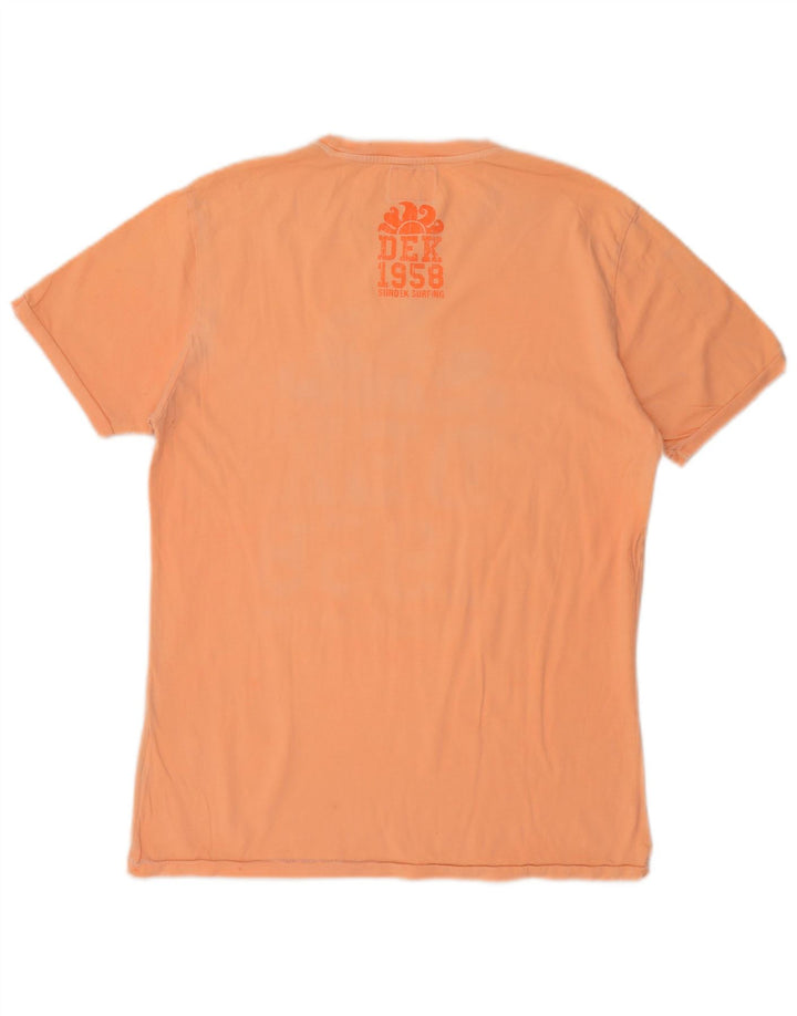 Sundek Mens Graphic T-Shirt Top Large Orange Cotton