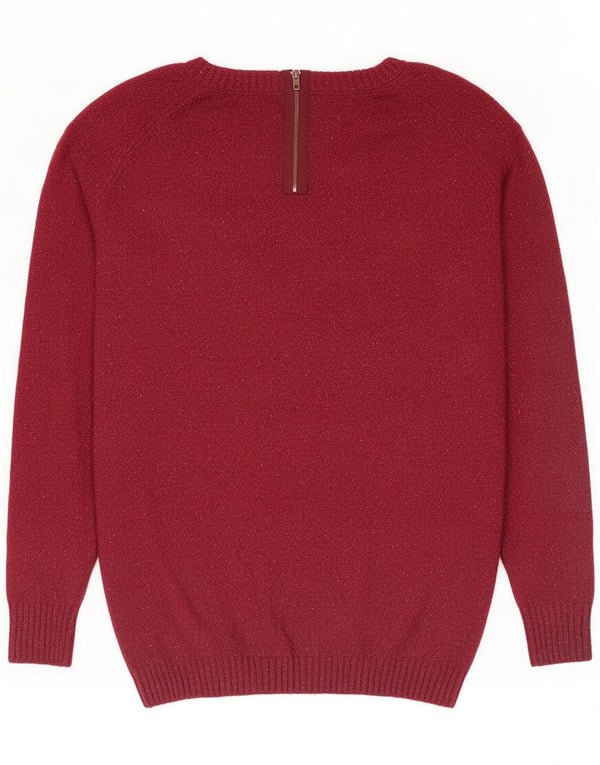 Fat Face Damen-Pullover mit U-Boot-Ausschnitt, UK 10, klein, Burgunderrot meliert